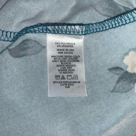 Nine Britton Off Shoulder Teal Floral Mini Dress - Picture 7 of 8